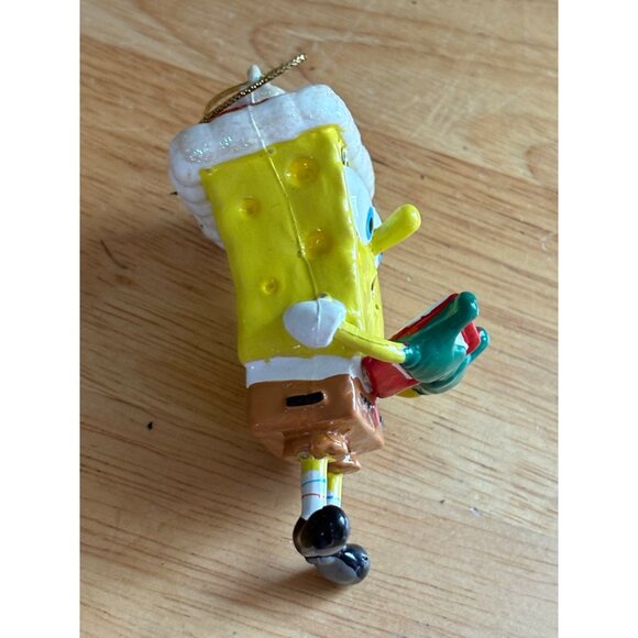 2004 Viacom SpongeBob SquarePants Christmas Tree Ornament With Santa Hat & Book - Picture 2 of 6